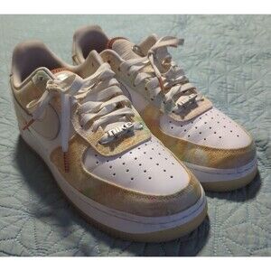 Nike Air Force 1 07 LX Pastel Paisley Shoes Women’s Size 10 Logo Metal Charm
